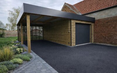Carport et garage en bois à Bersée