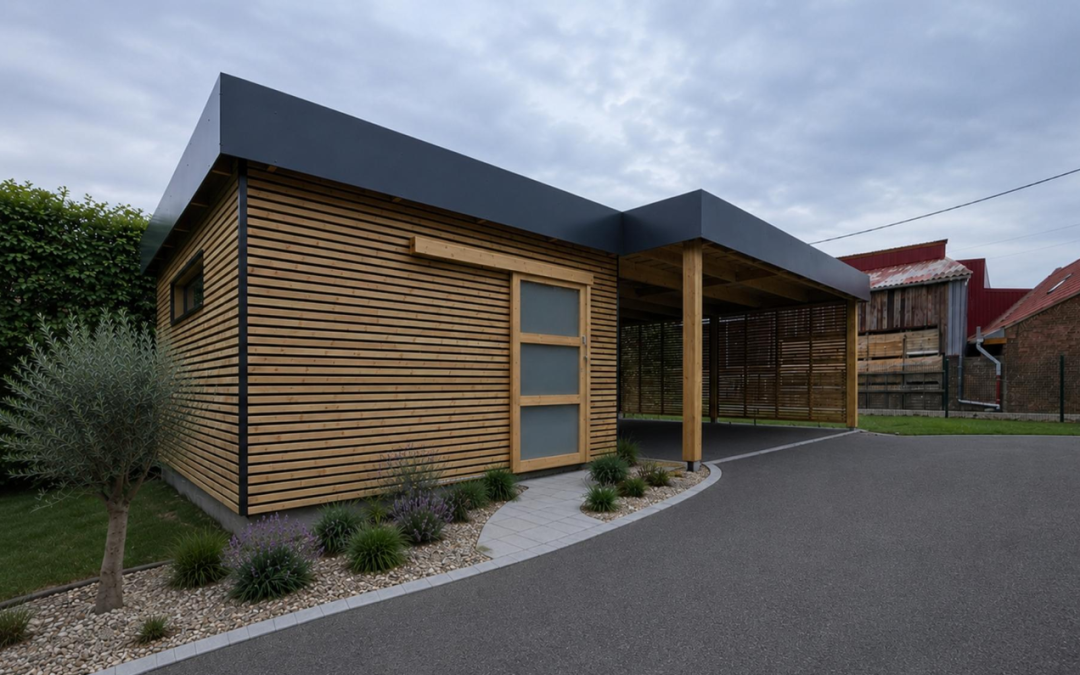 Carport 2 voitures et abri de jardin